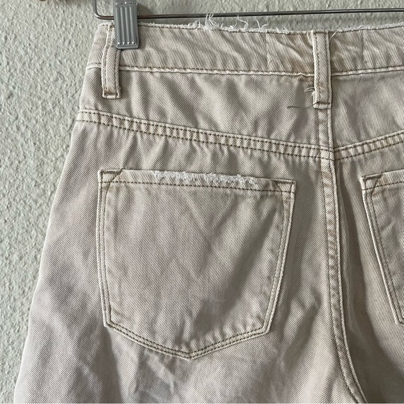 Bridge by GLY Mom Cuffed Shorts Womens 24 Tan High Rise Distressed Seamed Fringe - Picture 11 of 15